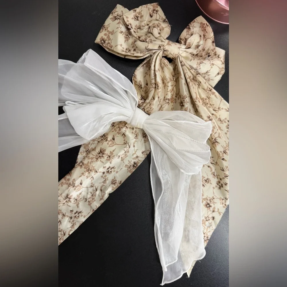 Floral and Sheer Bow Set
